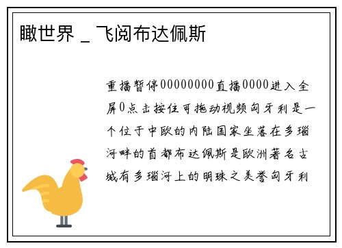 瞰世界 _ 飞阅布达佩斯